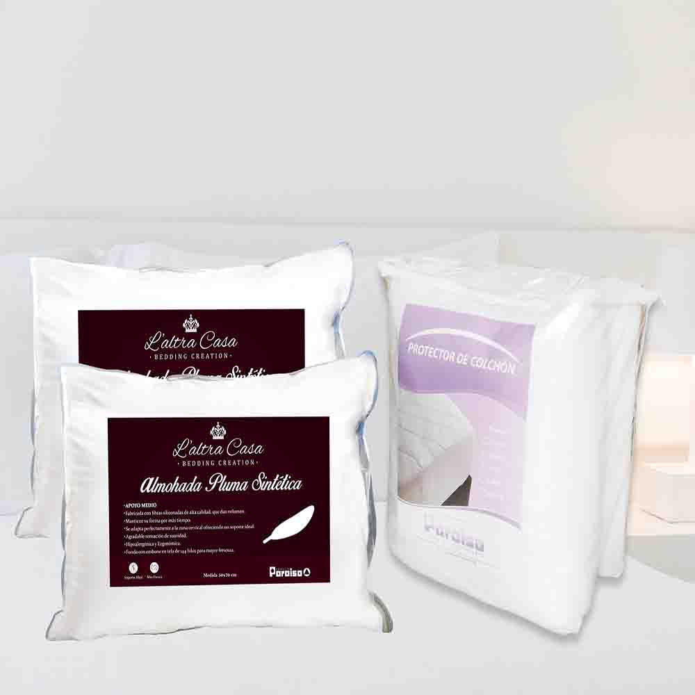 Protector Acolchado King 200*200 + 2 Almohadas 50*90 Cm img #1