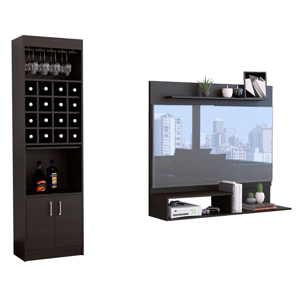 Combo Para Sala Elyon, Incluye Panel Tv y Bar