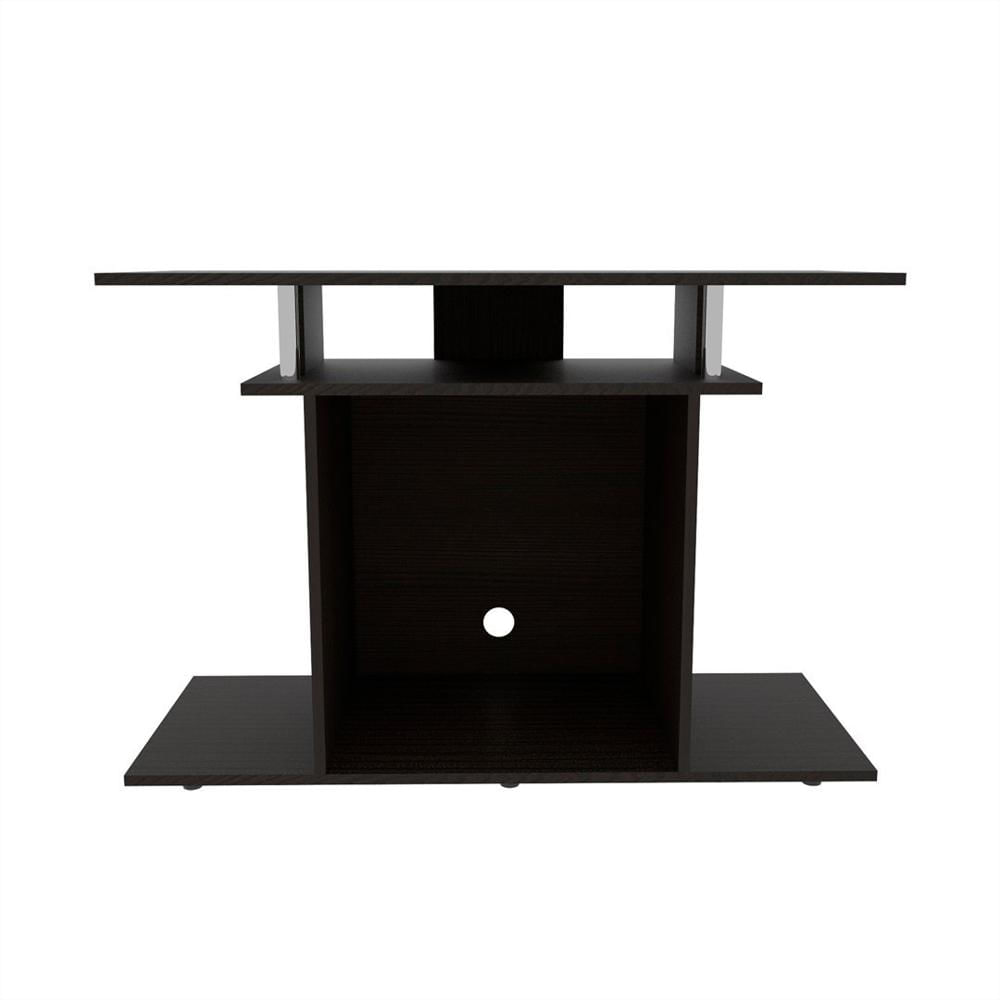 Mesa Mueble Tv Wengue Multiples Entrepaños Madera Aglomerada img #1