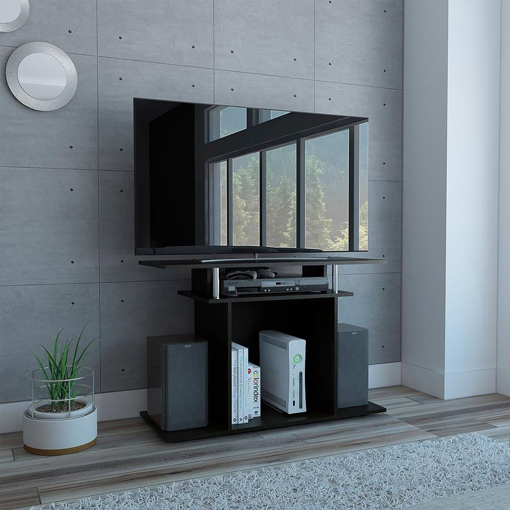 Mesa Mueble Tv Wengue Multiples Entrepaños Madera Aglomerada img #2