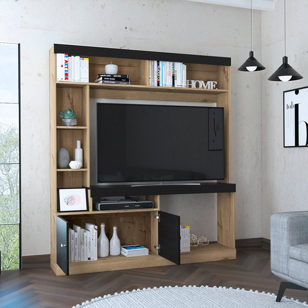 Mueble Centro De Entretenimiento Natural Tablero Aglomerado img #2