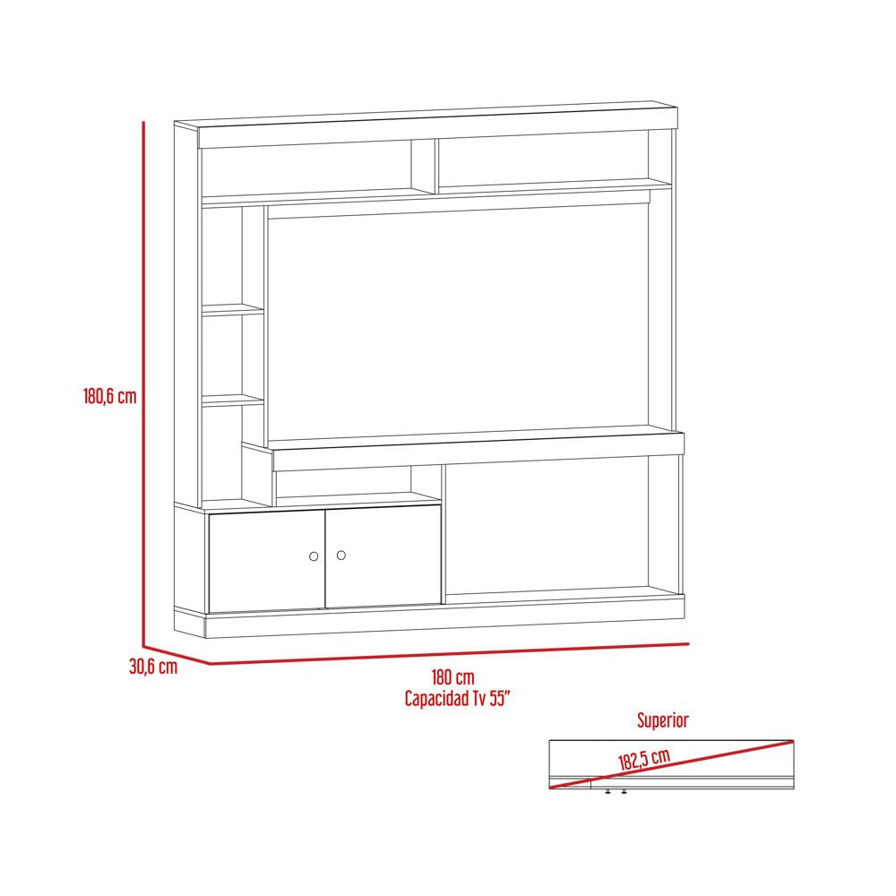 Mueble Centro De Entretenimiento Natural Tablero Aglomerado img #3