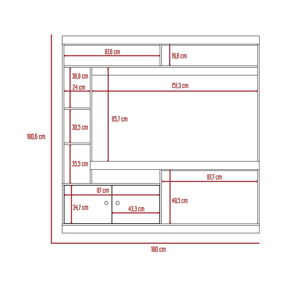 Mueble Centro De Entretenimiento Natural Tablero Aglomerado img #4