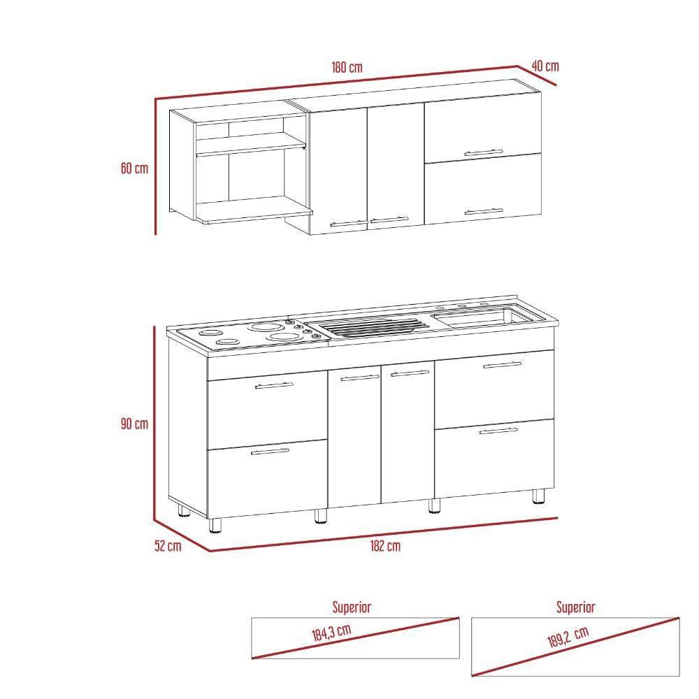 Cocina Integral San Andrés De 1,60M Con Mesón Blanco img #5