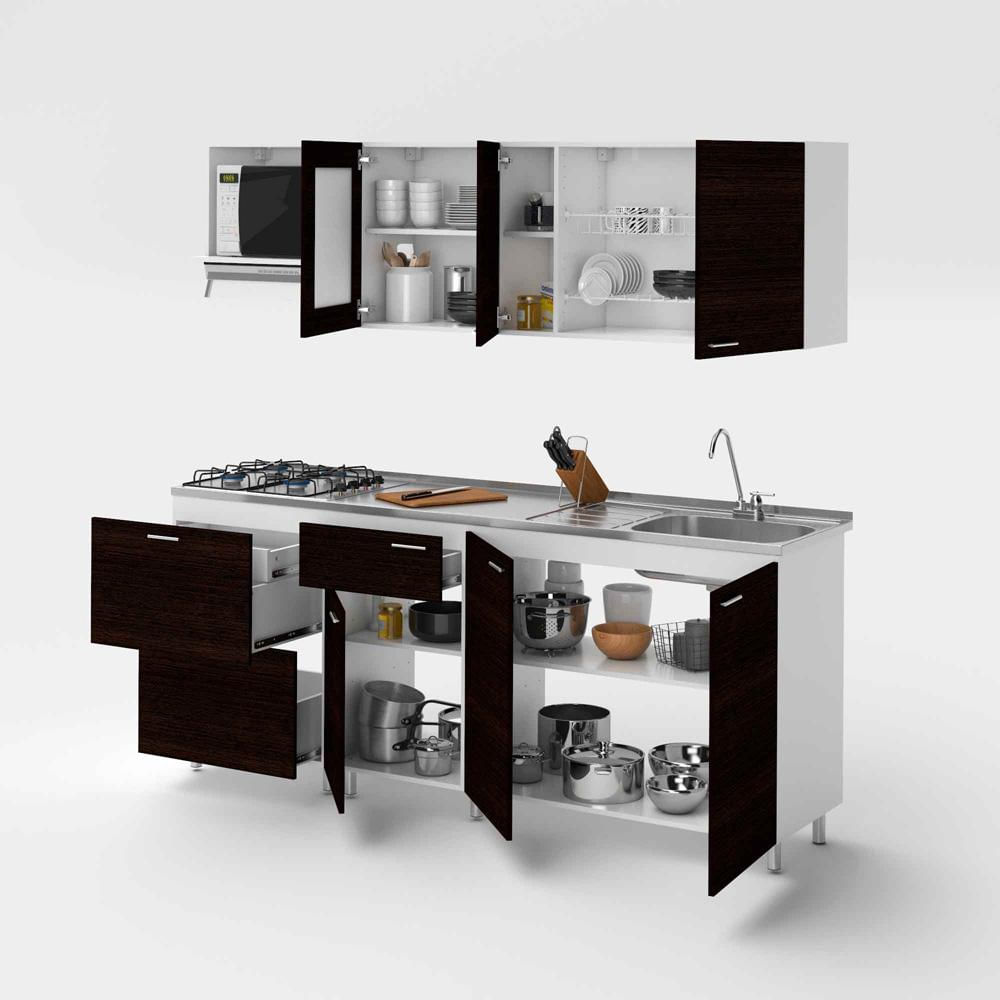 Cocina 2.10 Wengue Mesón Derecha 4 Gas img #2