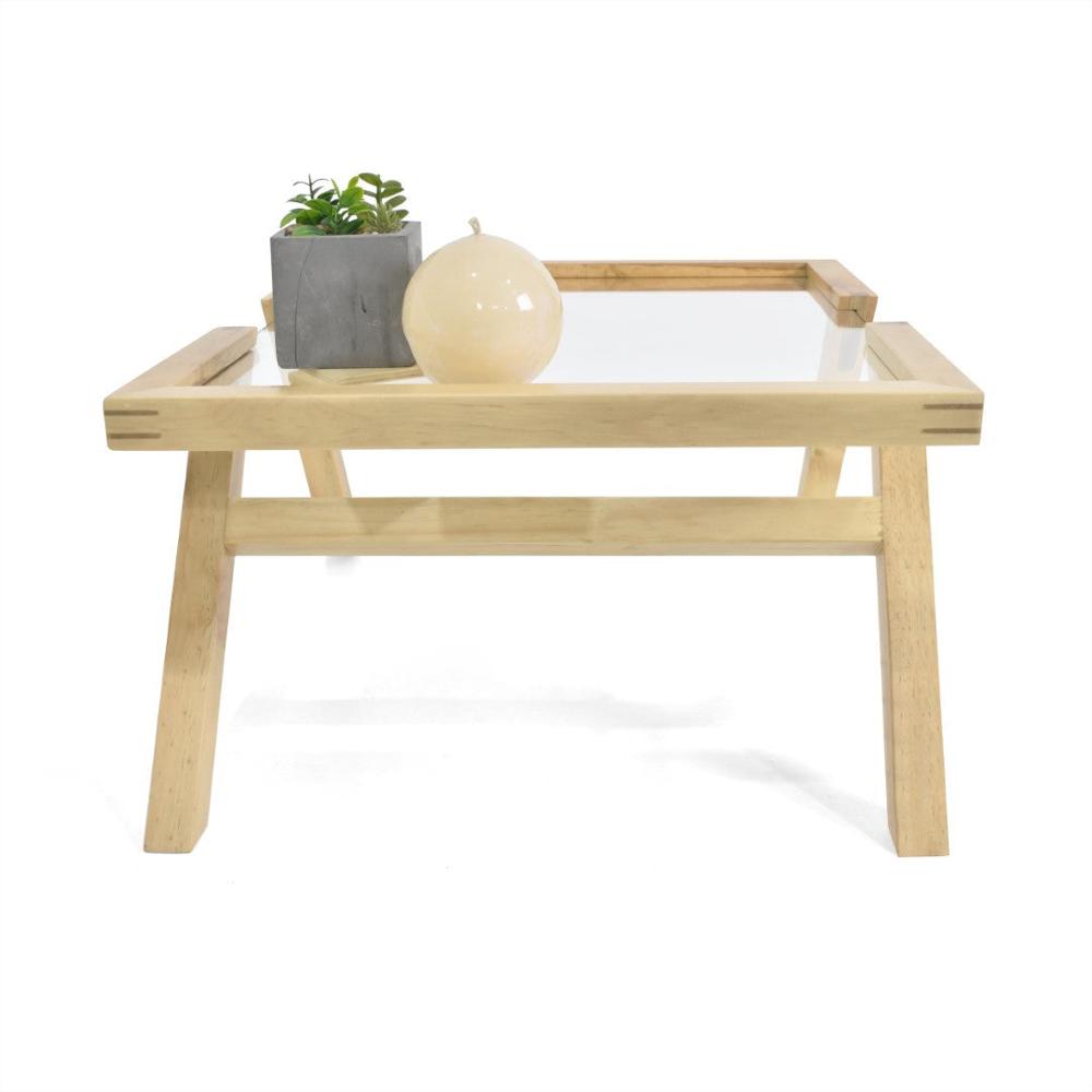 Mesa De Centro Madera Pino Superficie En Vidrio img #2