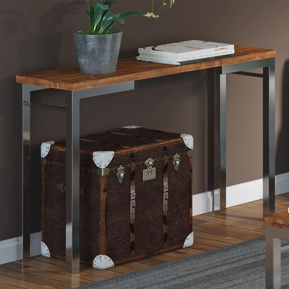 Mesa Lateral De Mdf Y Acero Acabado Mate img #2