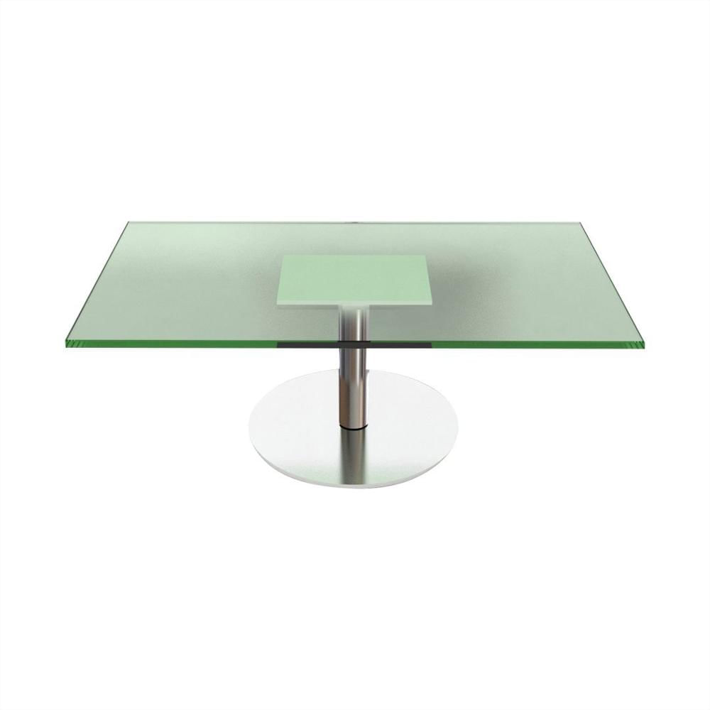 Mesa De Centro Con Superficie En Vidrio Y Estructura Cromada img #1