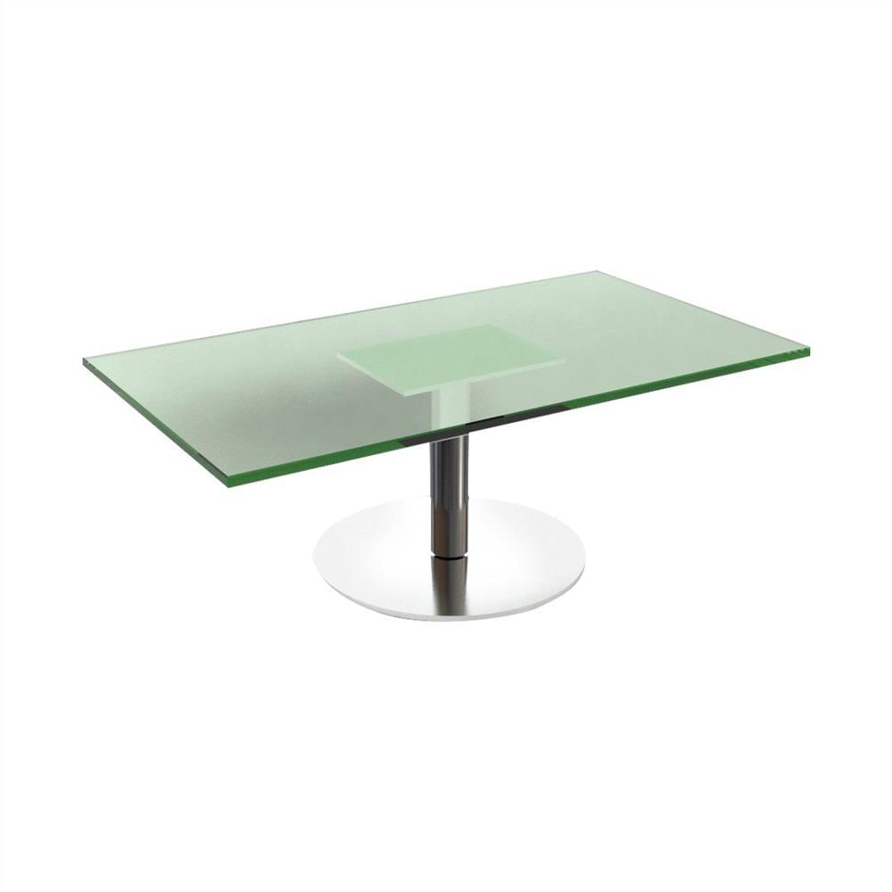 Mesa De Centro Con Superficie En Vidrio Y Estructura Cromada img #2