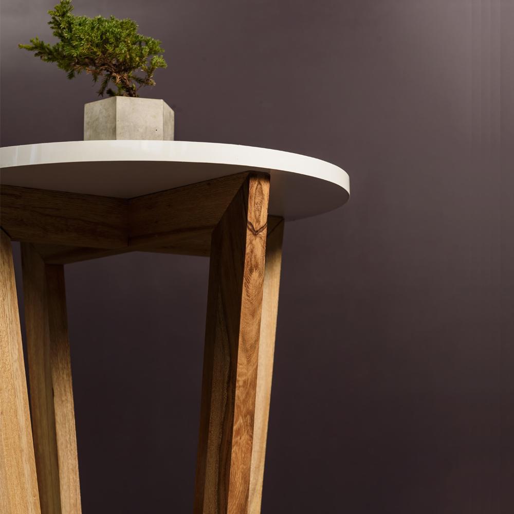 Mesa Auxiliar Lille En Madera De Nogal Y Acrílico img #2