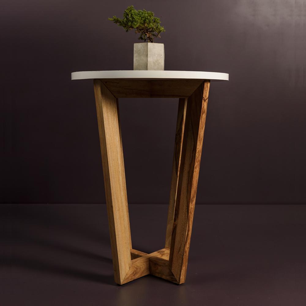 Mesa Auxiliar Lille En Madera De Nogal Y Acrílico img #3
