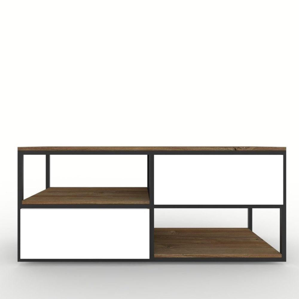 Rack Niza Brooklyn Oak Y Blanco 117 Cm Con Dos Cajones img #2