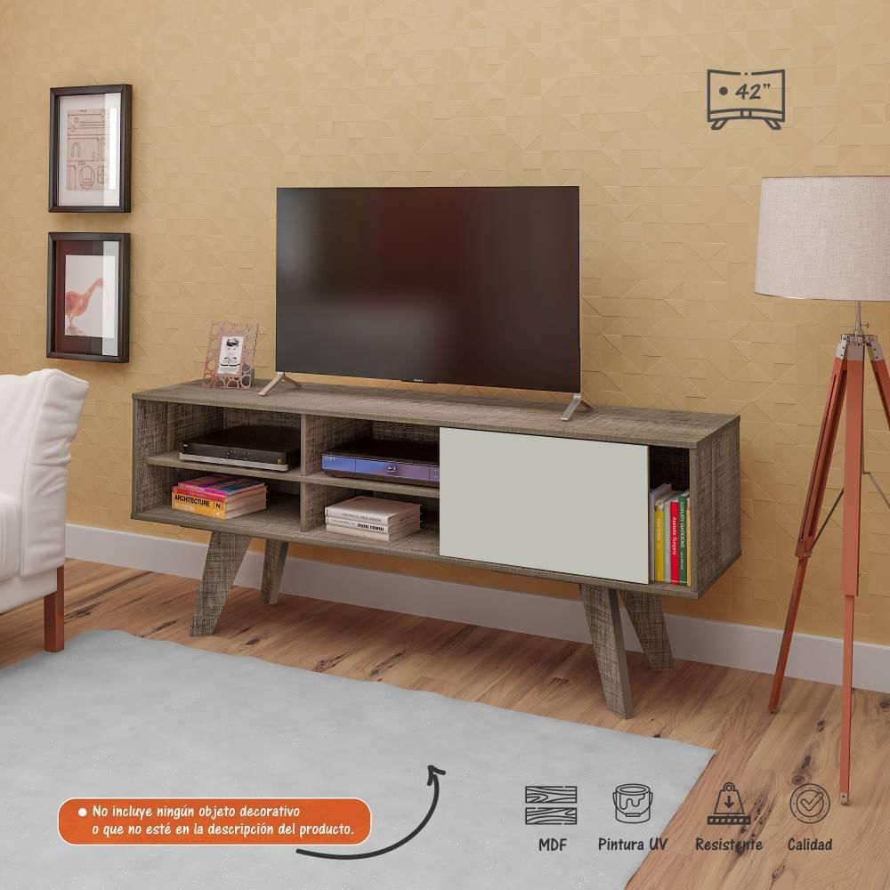 Mueble Para Tv 60 Pulgadas 3815 Canela Con Blanco img #4
