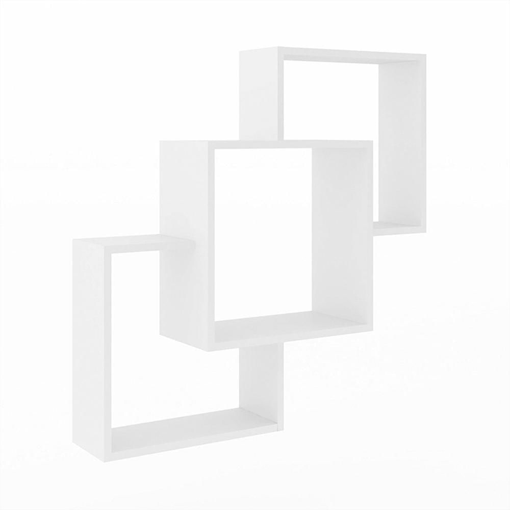 Repisa Moderna Multiusos Con Forma De Cuadros Blanco img #1