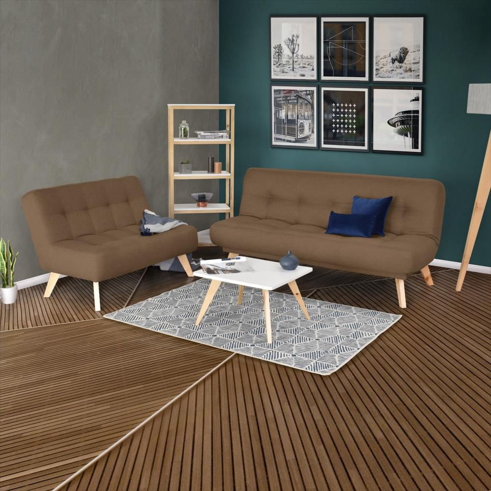 Sala Porto Navara Tela Chocolate + Mesa Centro Nova img #5