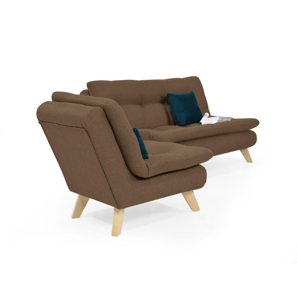 Sofá Y Poltrona Toulouse Tela Poliéster Chocolate img #2