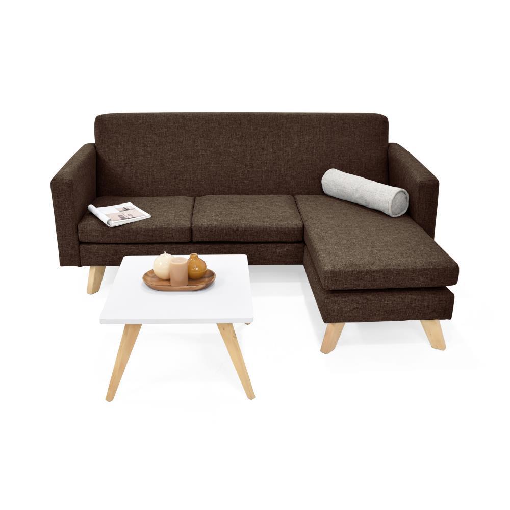 Sala Burdeos En Tela Chocolate + Mesa Centro Nova img #2