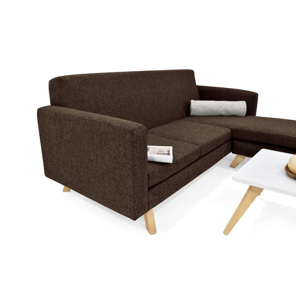 Sala Burdeos En Tela Chocolate + Mesa Centro Nova img #3