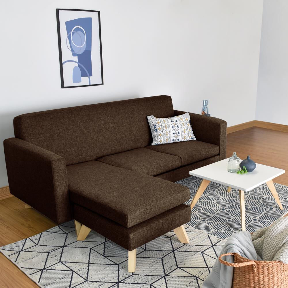 Sala Burdeos En Tela Chocolate + Mesa Centro Nova img #5