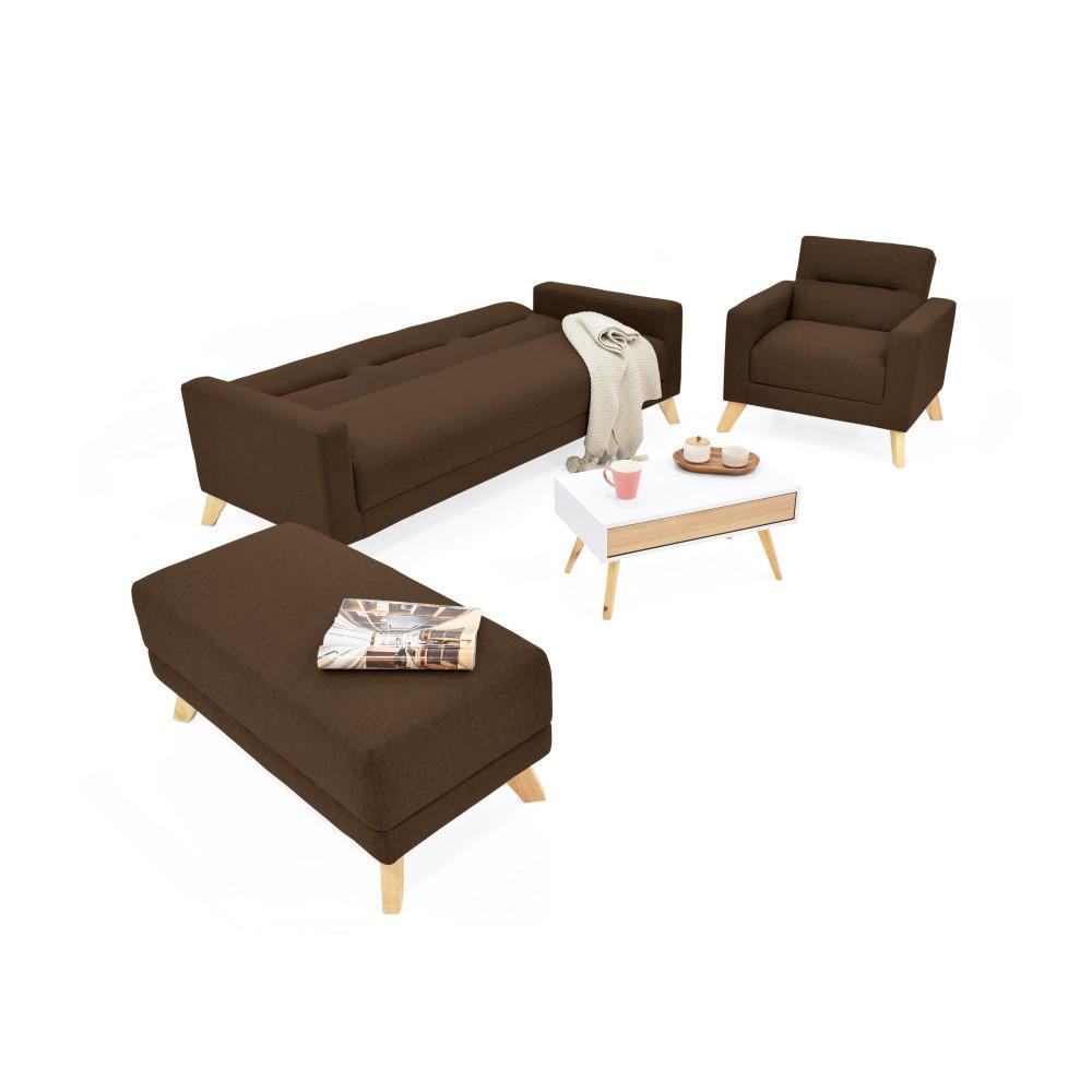 Sala Sion Chocolate Tela Mesa De Centro img #3