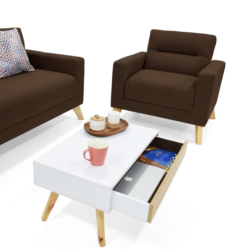 Sala Sion Chocolate Tela Mesa De Centro img #5