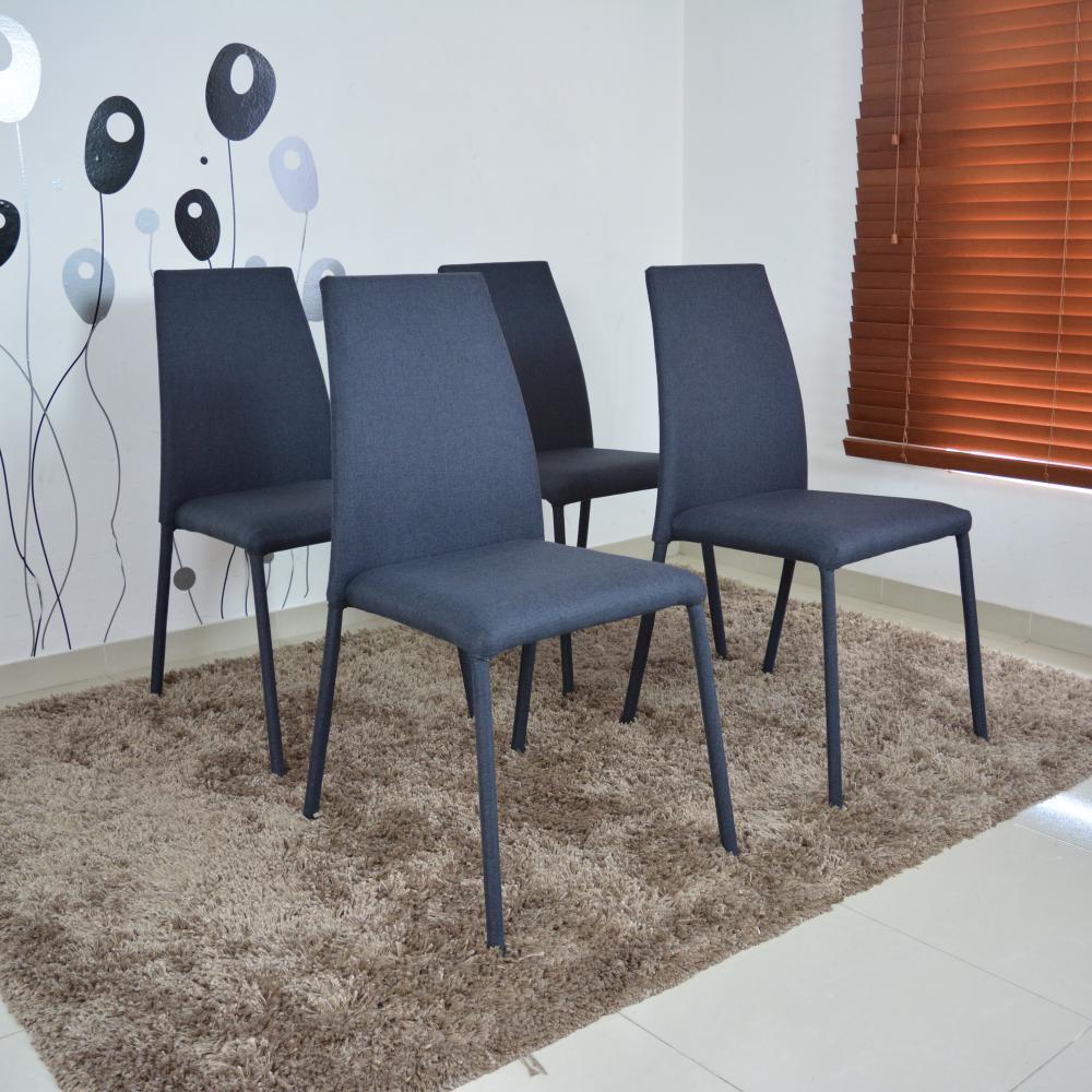 Set Sillas Venecia Tela X 4 Plomo img #2