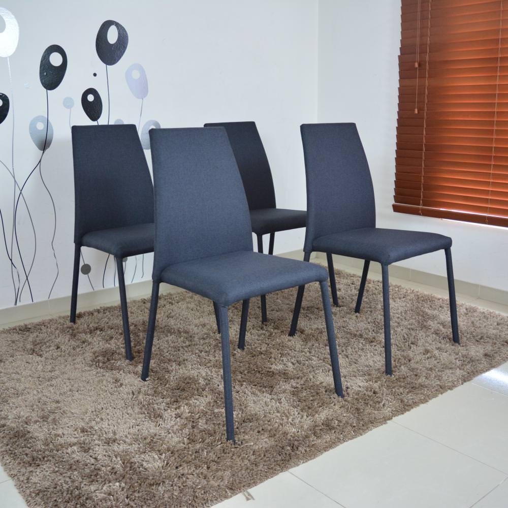 Set Sillas Venecia Tela X 4 Plomo img #1