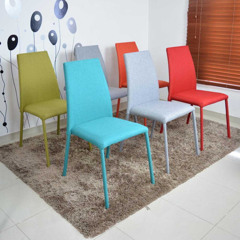 Set Sillas Venecia Tela X 6 Turq Pista Rojo Naranja 2 Plata img #2