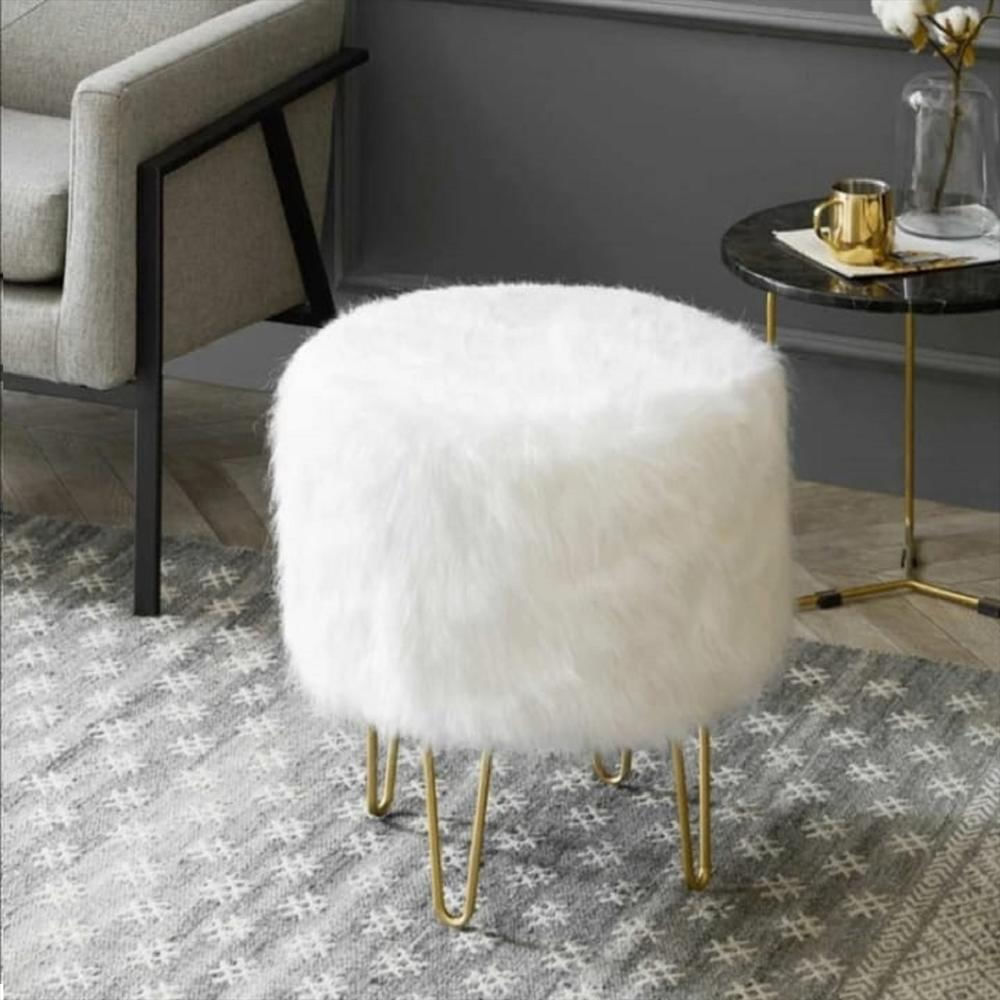 Silla Puff Tocador Para Maquillaje Blanco img #4