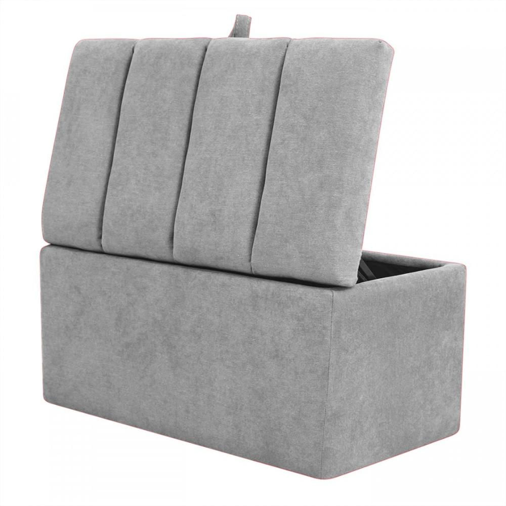 Puf Baul Paneles Gris 80X40 img #2