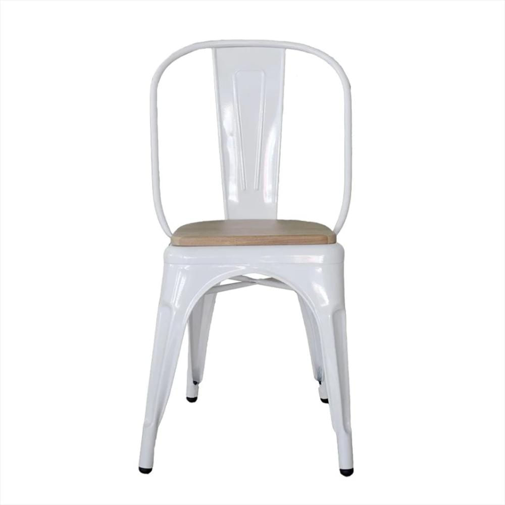 Silla Metálica Tolix Con Asiento En Madera img #2
