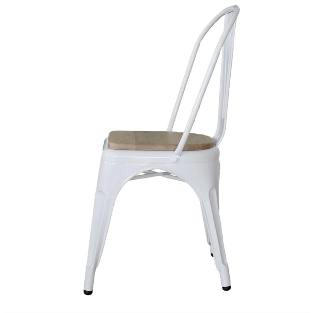 Silla Metálica Tolix Con Asiento En Madera img #3