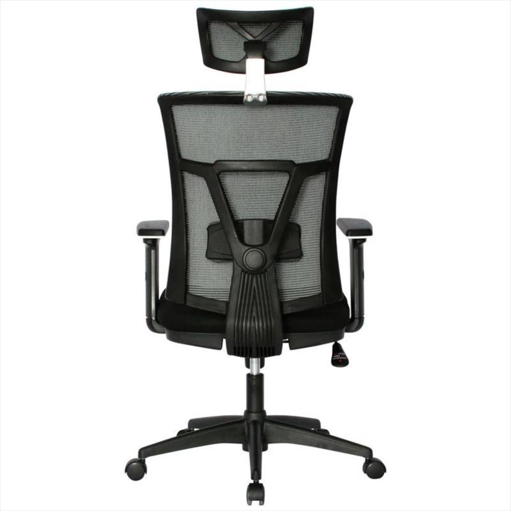 Silla Gerencial Ergonómica Kabul Negra Cabecero Y Brazos Ajustables Oficina Y Escritorio img #3