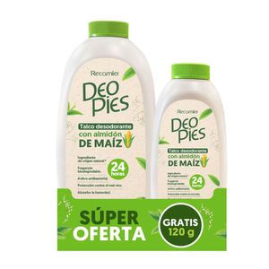 Talco desodorante para pies DEO PIES con almidón de maíz (420 gr)