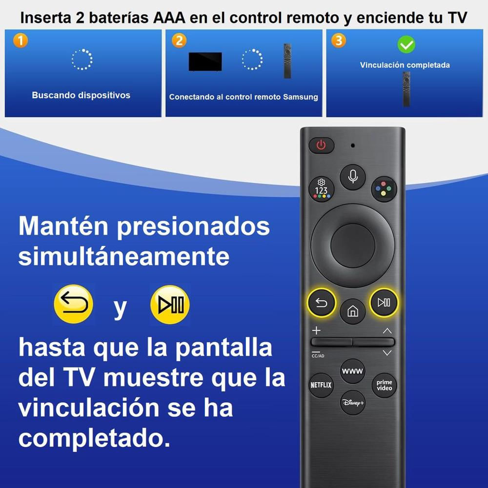 Control Compatible Con Tv Samsung Plano, Tecla Disney, Con Comando De Voz Reemplazo Del Solar img #5
