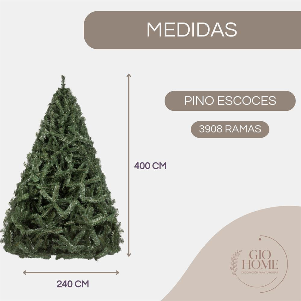 Árbol De Navidad Pino Escoces 4.00M Verde 3908 Ramas img #5