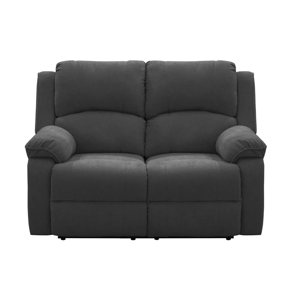 Sofa Reclinable Metropolitan 2 Puestos Estatico Microfibra Gris Oscuro img #1