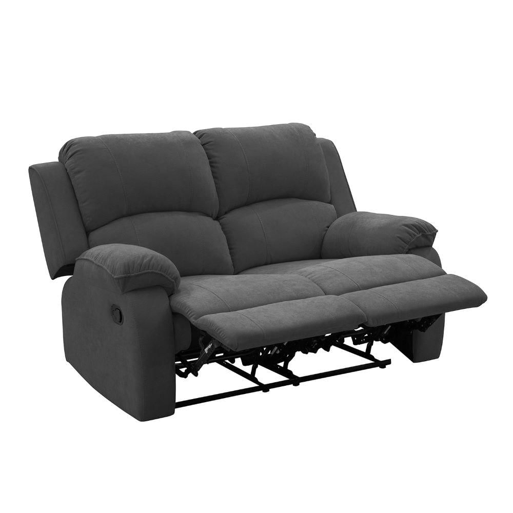 Sofa Reclinable Metropolitan 2 Puestos Estatico Microfibra Gris Oscuro img #3