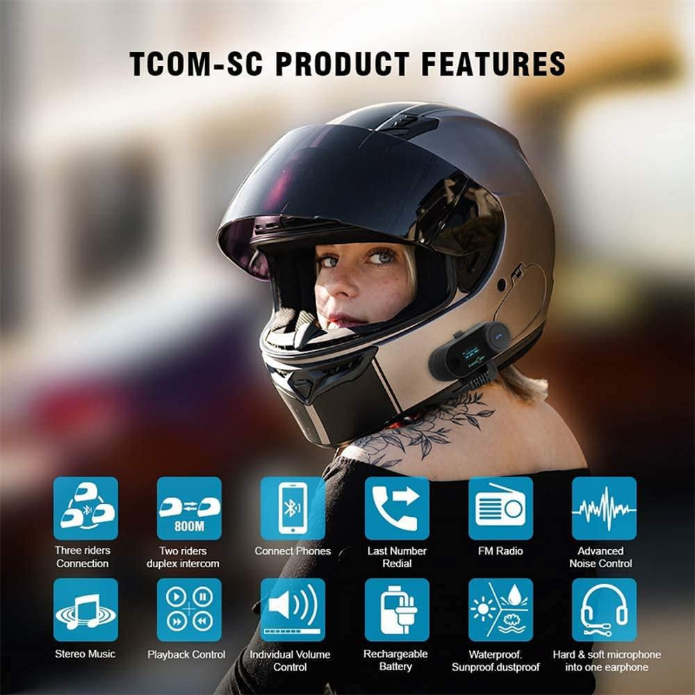 Intercomunicador Moto Bluetooth Freedconn Tcom Sc 800M Fm img #2