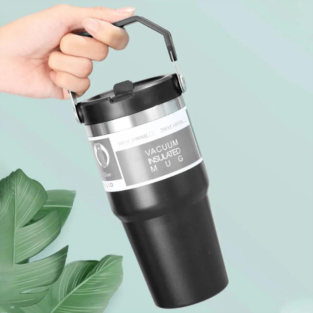 Termo Térmico 600Ml 2Oonz De Acero Inoxidable Negro img #2