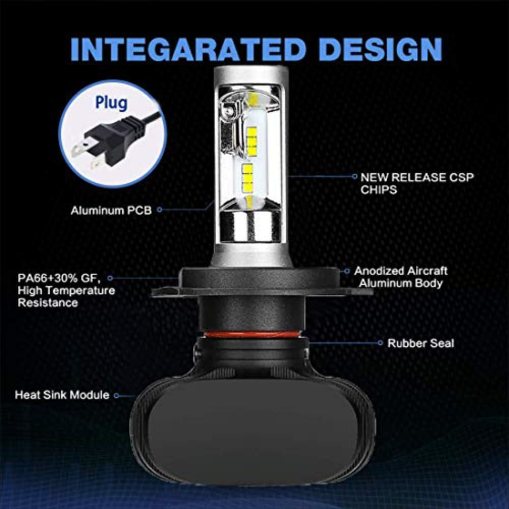 Uds X2 H4 9003 Hi Lo Llevaron Faros Bombilla De 50W 8000. img #2