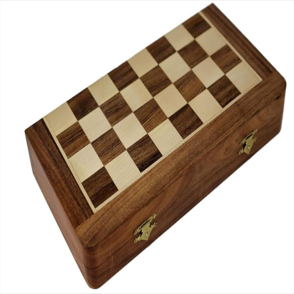 Juego De Ajedrez Magnético De Madera Plegable Portátil img #2