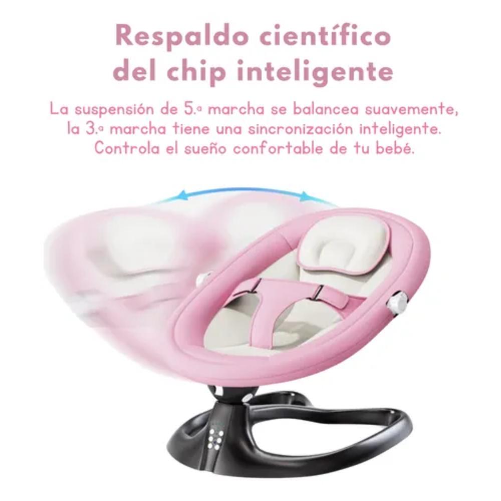 Silla Eléctrica Mecedora Para Bebé Con Bluetooth Movimiento Lateral Color Rosa img #2