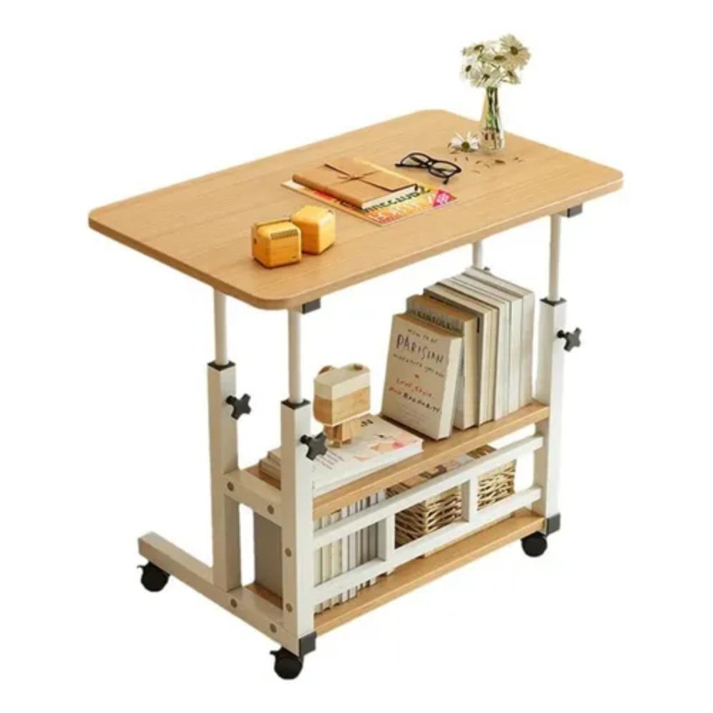 Mesa Escritorio Plegable 3 Niveles Móvil Multiusos Maple Con Ruedas img #1