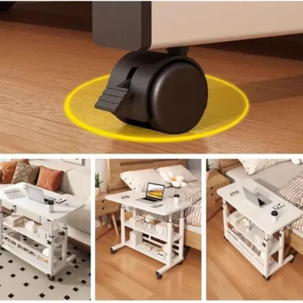 Mesa Escritorio Plegable 3 Niveles Móvil Multiusos Maple Con Ruedas img #2