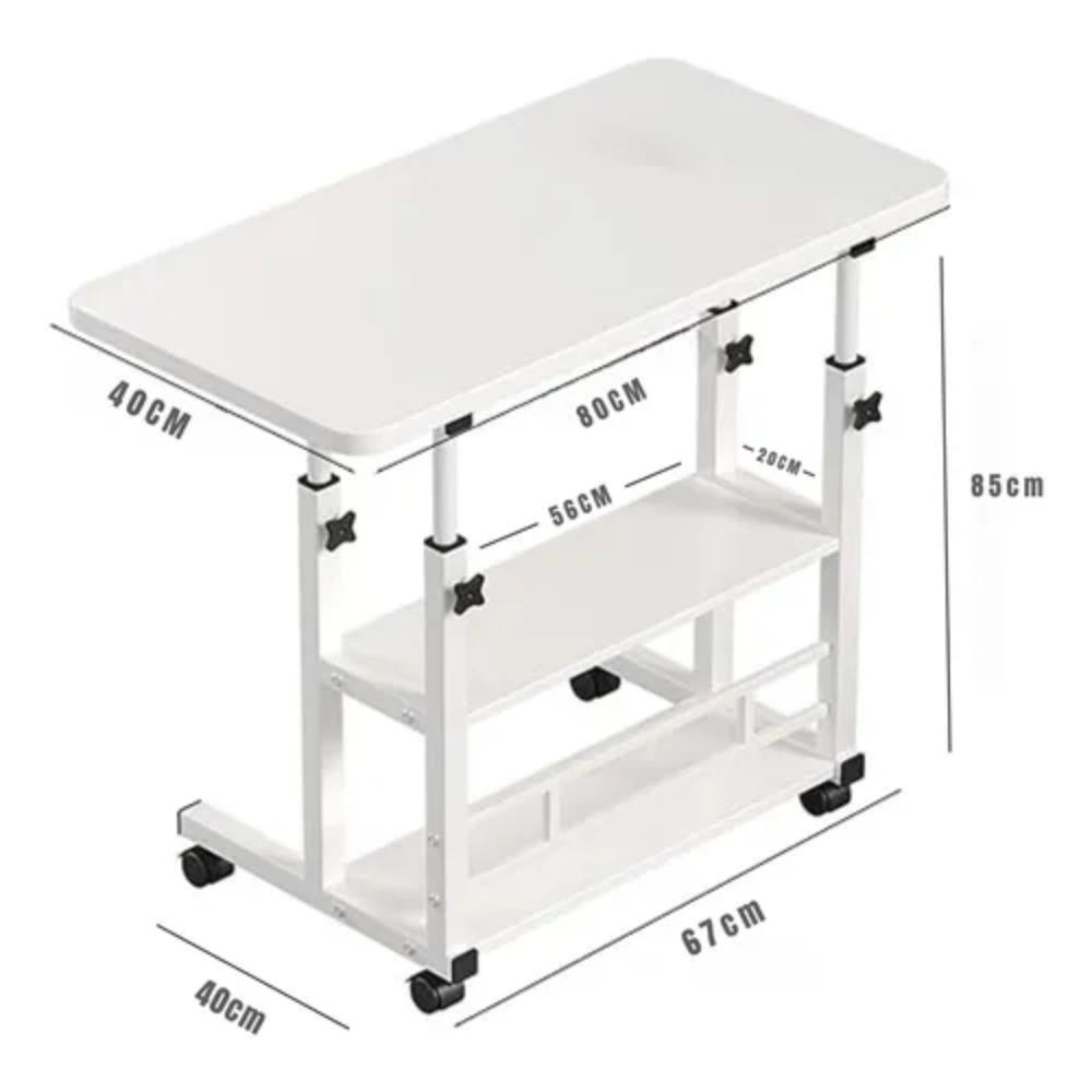 Mesa Escritorio Plegable 3 Niveles Móvil Multiusos Maple Con Ruedas img #4
