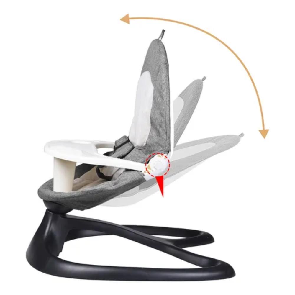 Silla Mecedora Eléctrica Para Bebé Con Movimiento Lateral Bluetooth Color Gris img #3