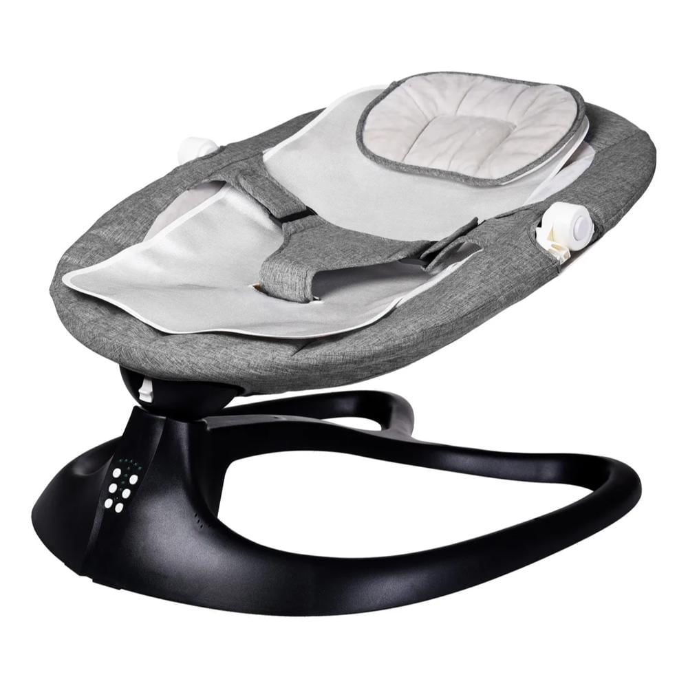 Silla Mecedora Eléctrica Para Bebé Con Movimiento Lateral Bluetooth Color Gris img #5
