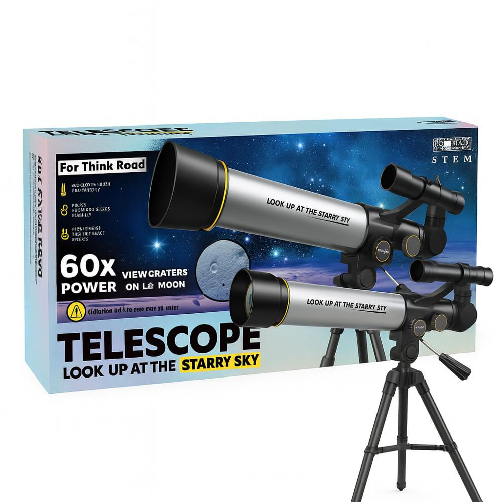 Telescopio Astronómico Infantil 60X Con Trípode Oculares Y Soporte Para Celular img #1