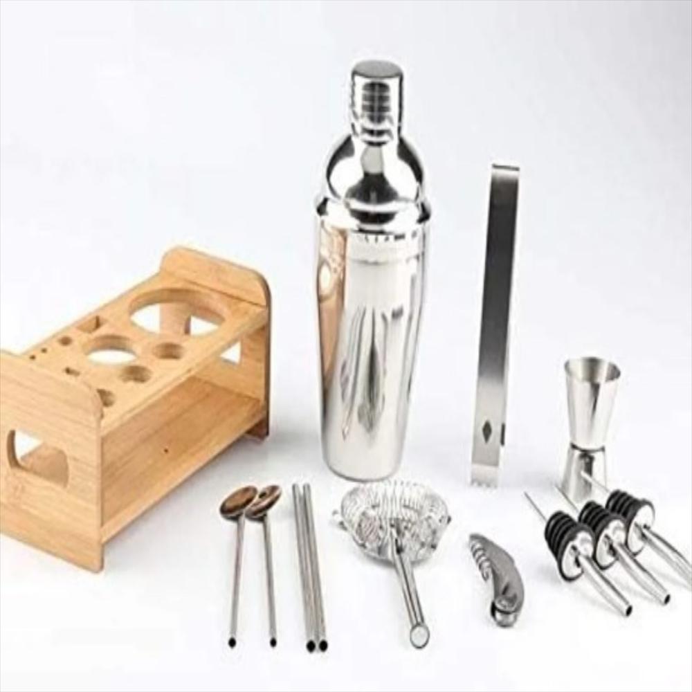 Set Bartender Kit Coctelera Vaso Shaker Preparar Bebibas X 12 Piezas img #2